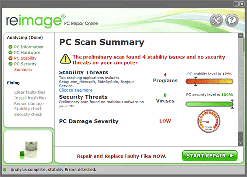 reimage main screen